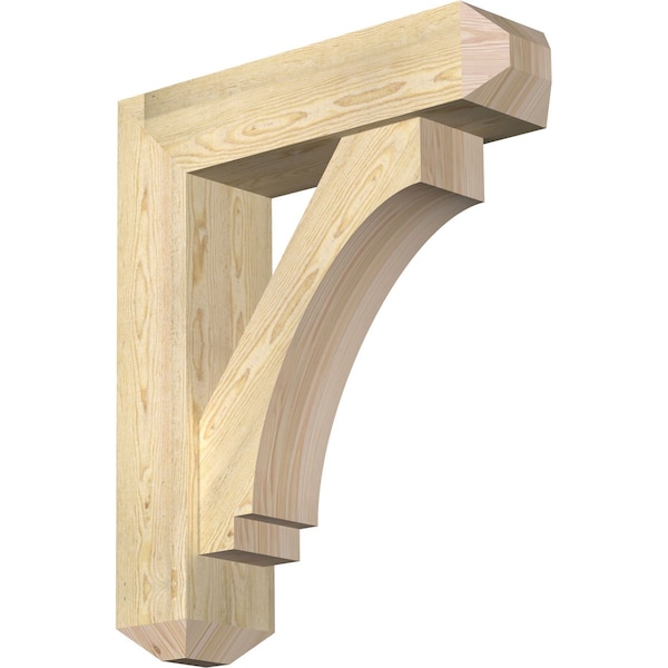 Ekena Millwork Imperial Craftsman Rough Sawn Bracket w/ Offset Brace, Douglas Fir, 8"W x 30"D x 36"H BKT0806X30X36IMP04RDF - main